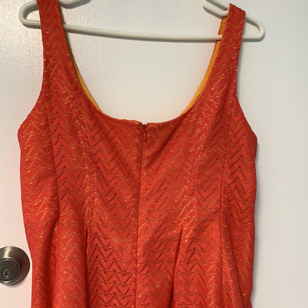 Nine West pinkish orange with crochet look to see liner